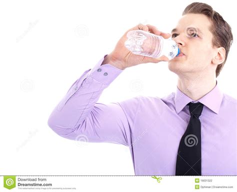 Thirsty Young Businessman Stock Photo Image Of Background 19031322