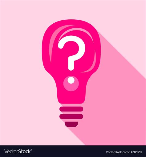 pink light bulb with question mark inside icon vector image