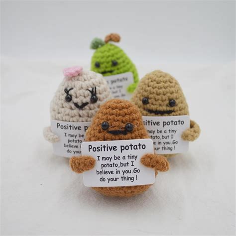 Giyea Mini Funny Positive Potato，funny Crochet Kit Knitting