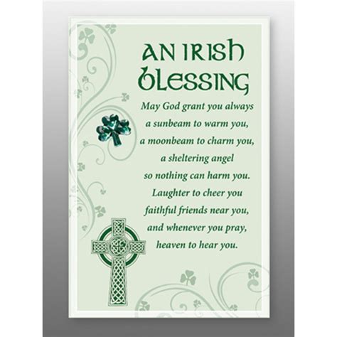 Irish Blessing Glass Plaque Keepsake T Winning Awards