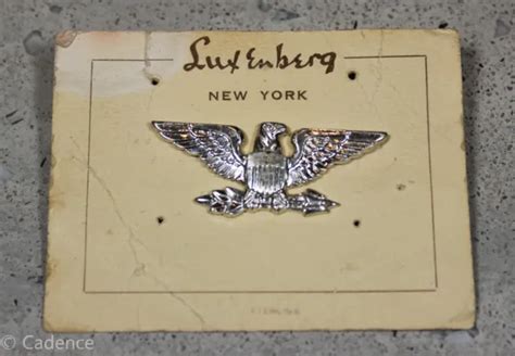 Us Ww2 Army Full Colonel Rank Insignia Luxenberg Sterling Card Cb War