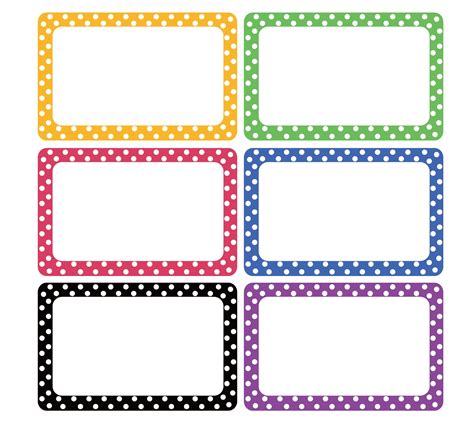 Buy 300 Cute Dot Name Tag Stickers Colorful Border Name Labels For