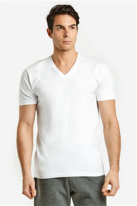 72 Wholesale Mens Cotton V Neck T Shirt In Size 2x Large In White At