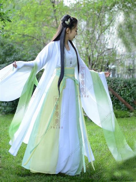Being one of the traditional chinese styles of clothing, hanfu has a long history, distinctive characteristics, complex but complete elements. Women's Chiffon Skirt Ruqun dress Beautiful Fairy Tang ...