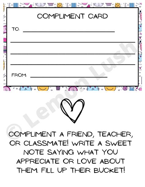 Compliment Card Classroom Community Classful