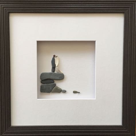 12 by 12 framed bride and groom pebble art by sharon nowlan | Etsy | Pebble art, Beach glass art ...