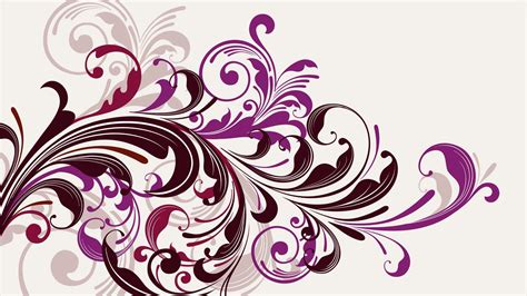 Hd Purple Vectors Swirls Floral Graphics White Background