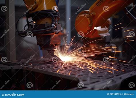 Precision Welding Robot Performing Delicate Weld on Intricate Sculpture