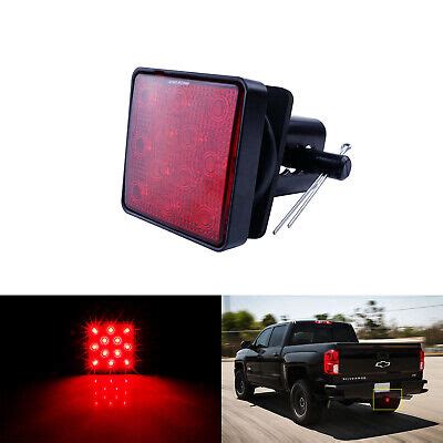 Red Lens Led Trailer Truck Hitch Receiver Cover Tail Brake Stop