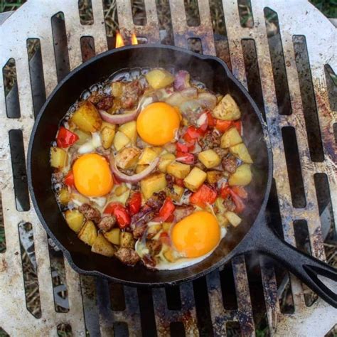 Campfire Breakfast Skillet Over The Fire Cooking