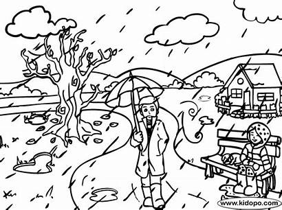 Rain Coloring Pages Heavy Drawing Monsoon Storm