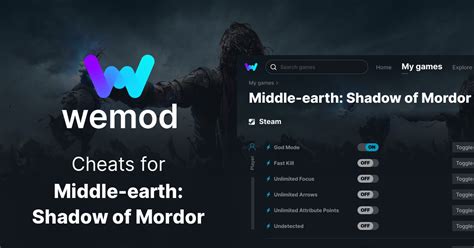 Middle Earth Shadow Of Mordor Cheats Trainers For PC WeMod