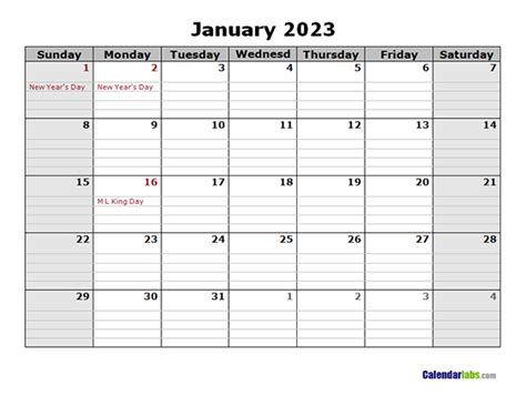 2023 Printable Monthly Calendar 2023 Monthly Calendar With Daily