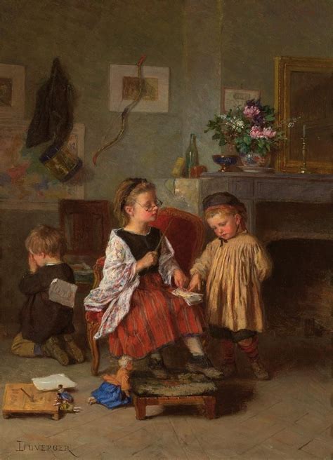 The Lesson Theophile Emmanuel Duverger French Academic Painter 1821