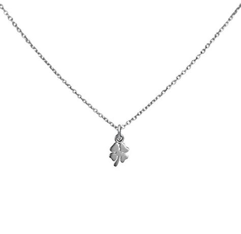 Silver Lucky Four Leaf Clover Necklace Handmade Products