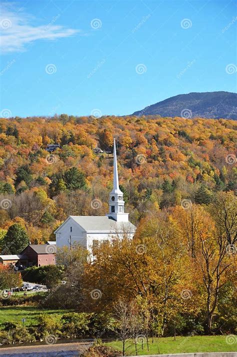 Vermont Church And Fall Foliage Stock Photo Image Of Natural Color