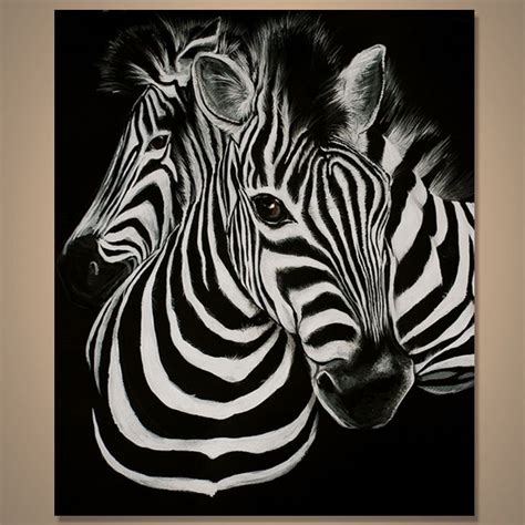 Zebras Handmade Oil Painting On Canvas Wall Art Zebra Artwork