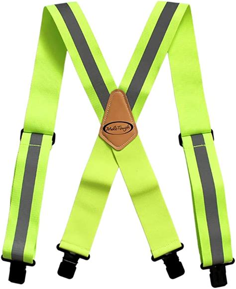 Melo Tough Work Suspenders To Hold Up Tool Belt With Reflective Strip