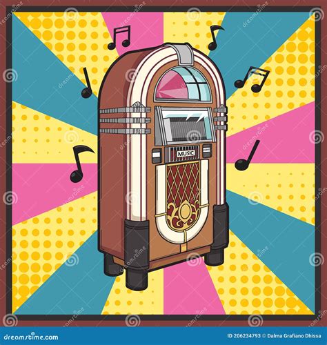 Arte Pop Retro De Jukebox Ilustración Del Vector Ilustración De Retro