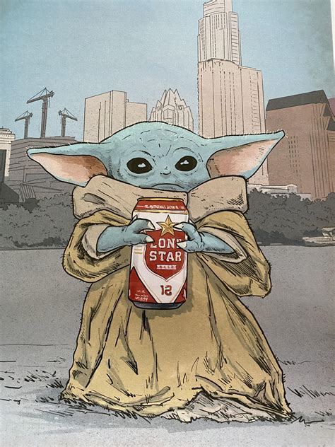 Best Christmas Present Ever From My Sister Baby Yoda Drinking A Beer