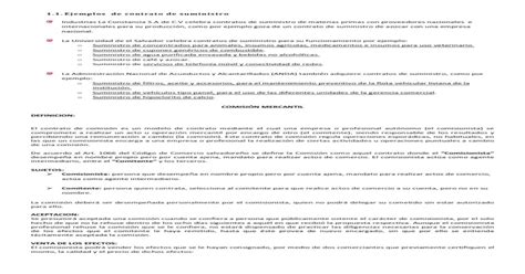 Ejemplos De Contrato De Suministro Pdf Document