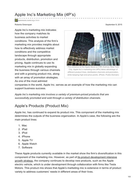 Apple Incs Marketing Mix 4ps Pdf Apple Inc Distribution Business