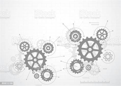 Abstract Gear Wheel Mechanism Background Machine Technology Vector