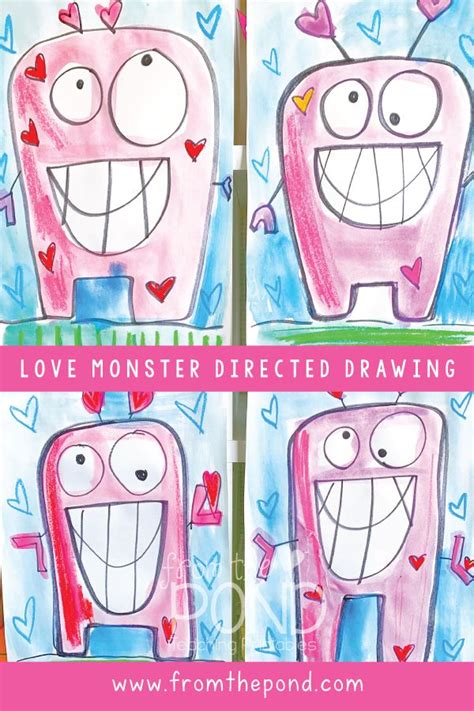Love Monster Directed Drawing Kindergarten Valentines Valentine Art