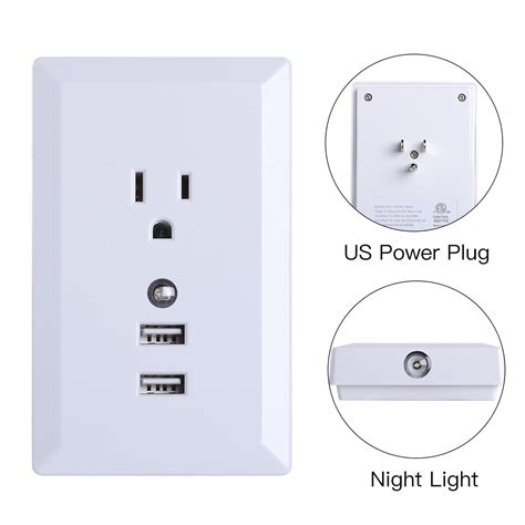 High Speed Usb Ports Charger Outlet With Led Night Light Without