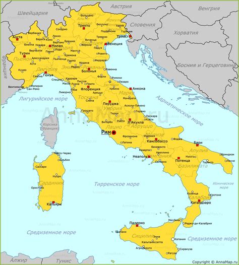 Карта Италии Фото Telegraph