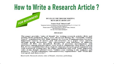 How To Write A Research Article Step By Step Guide Thesishelper01