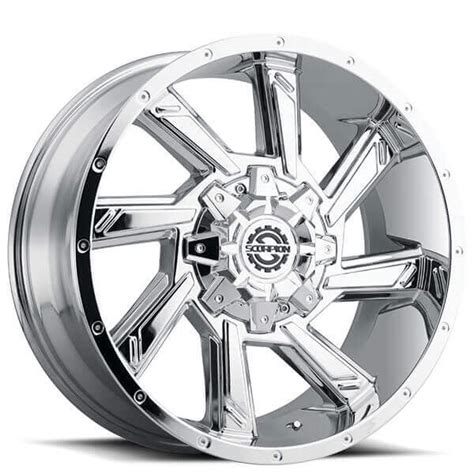 We manufacture and sell off road products and accessories, such as bullbars, roof racks. 20" Scorpion Wheels SC-25 Chrome Off-Road Rims #SC030-1