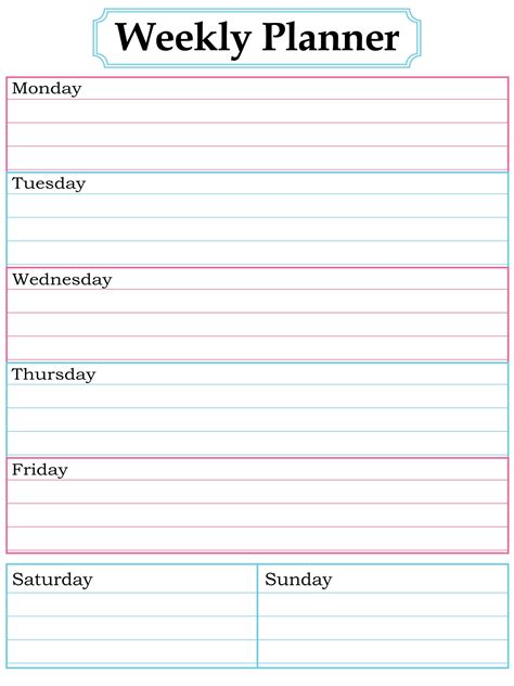 Free Printable Weekly Calendars | Calendar Printable Free