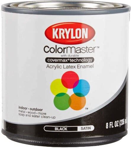 Krylon Colormaster Acrylic Latex Enamel Satin Black 8 Fl Oz Kroger