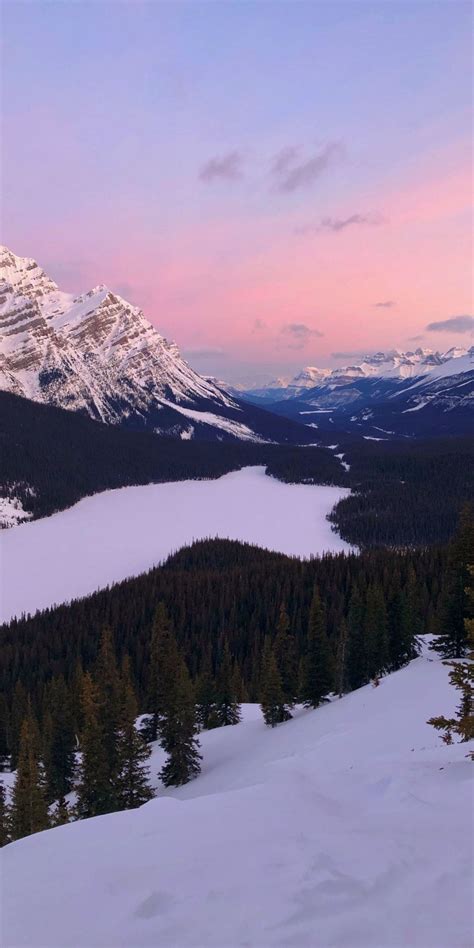 Lake, sunset, mountains, forest, Canada Wallpaper | Landscape wallpaper ...