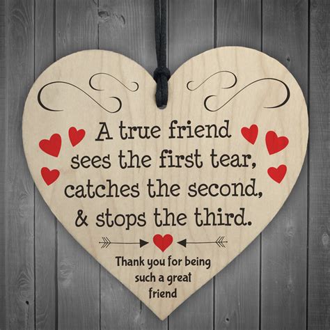 Thank You For Being A Great Friend Wooden Hanging Heart Plaque