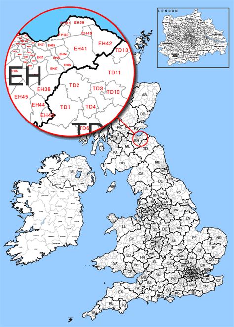 Editable 4 Digit Uk Postcode Area And District Map