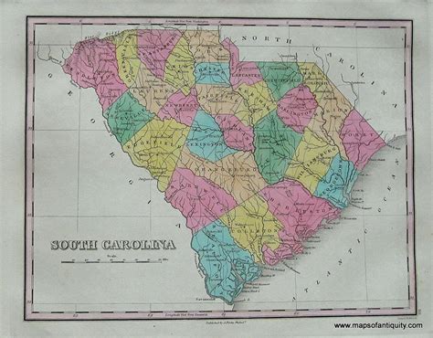 South Carolina Antique Maps And Charts Original Vintage Rare Historical Antique Maps