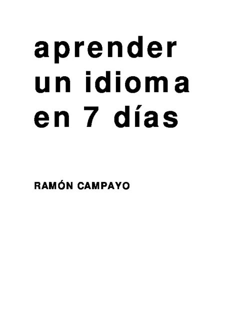 Aprender Un Idioma En 7 Días Pdfcoffeecom