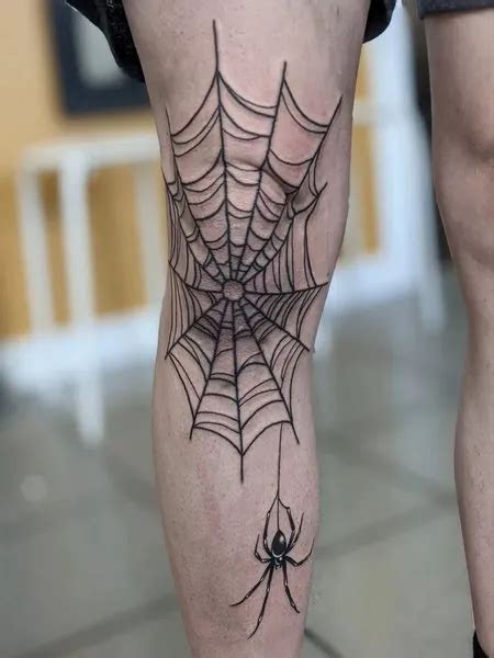 Spider Web Knee Tattoo Scary Tattoos Halloween Tattoos Dope Tattoos