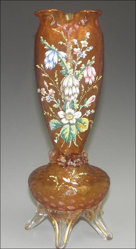 iridescent european art nouveau victorian enameled vase collectors weekly