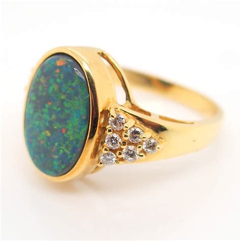 Solid Black Opal Ring Opals Down Under