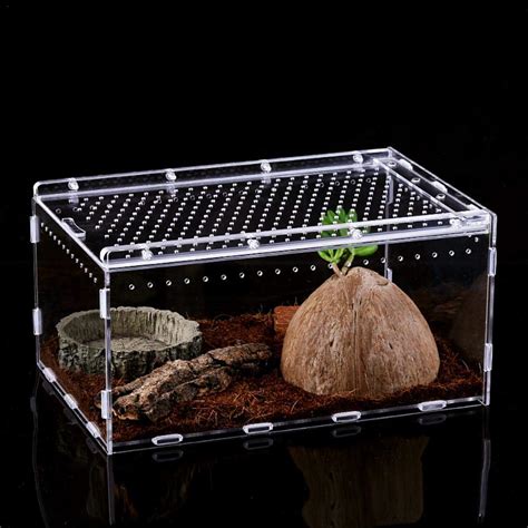 Terrariums Lossomly Transparent Reptile Box Acrylic Reptile Breeding Tanks Terrarium For Lizard