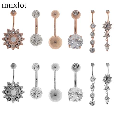 Imixlot 6 PCS Set New Exquisite Stainless Steel Material Navel Piercing