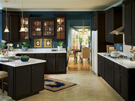 Armstrong Kitchen Cabinet With Classic Onyx Finish Decorations And