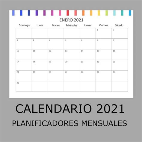 Kit Imprimible Calendario 2021 Planificadores Mensuales Etsy En 2021