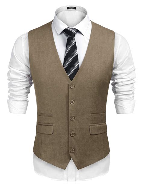 Mens Suit Vest V Neck Wool Herringbone Tweed Casual Waistcoat Formal
