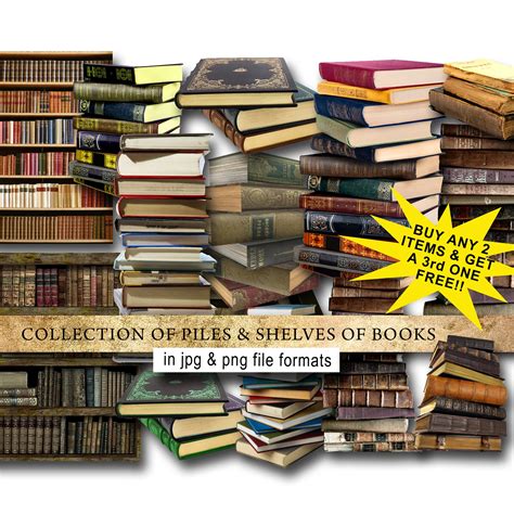 Piles Of Booksshelf Of Booksantique Booksbook Stackold Etsy