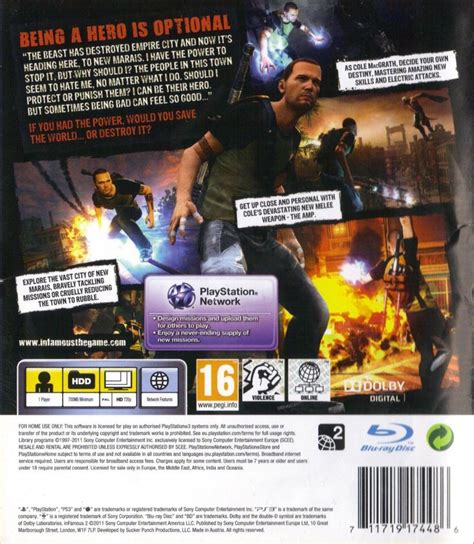 Infamous 2 2011 Playstation 3 Box Cover Art Mobygames