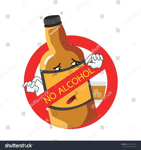 Cartoon No Alcohol Sign Diagonal Circle เวกเตอร์สต็อก ปลอดค่า